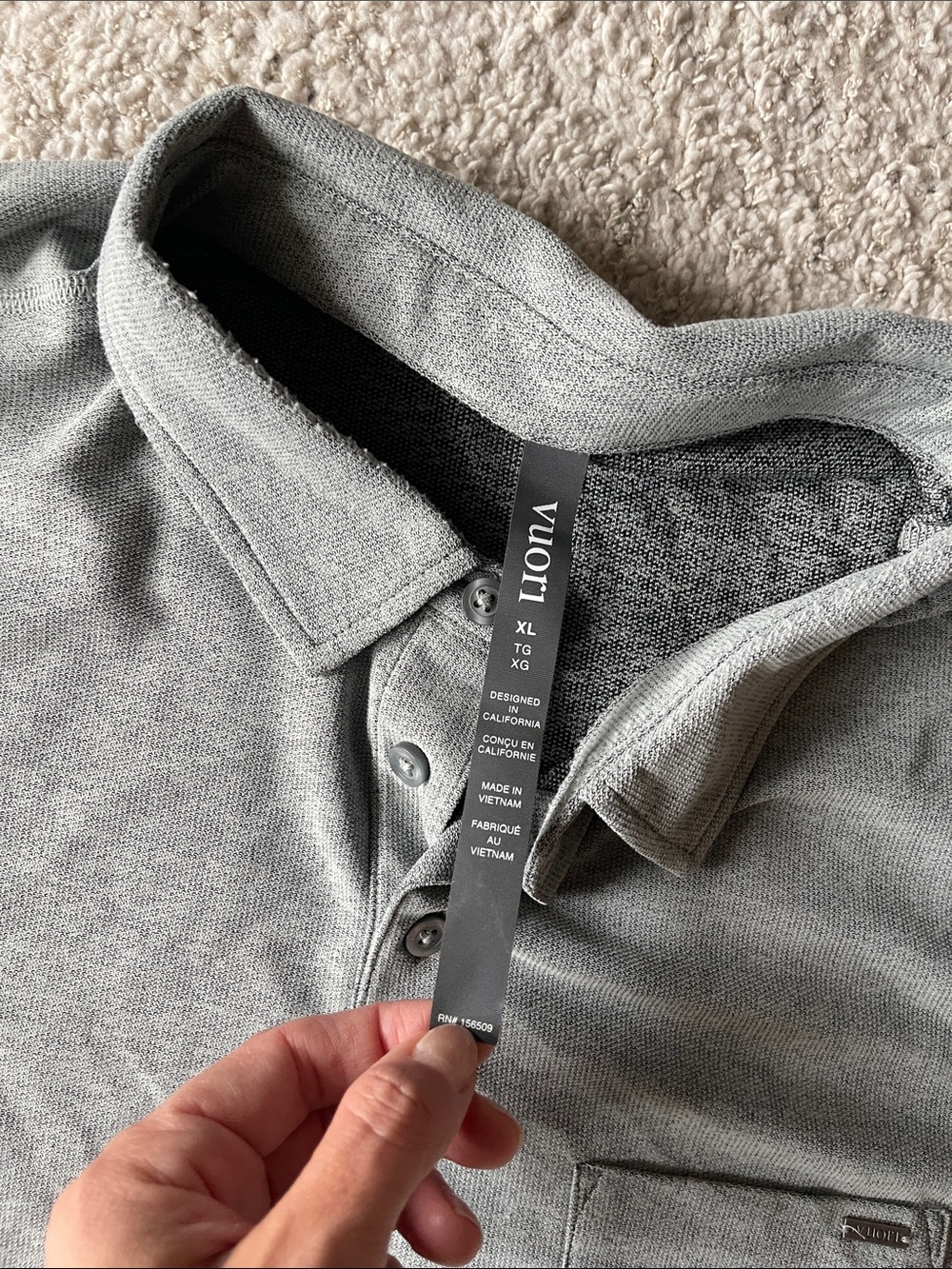Vuori Ace Polo in Slate Rock Men’s XL - Picture 8 of 8